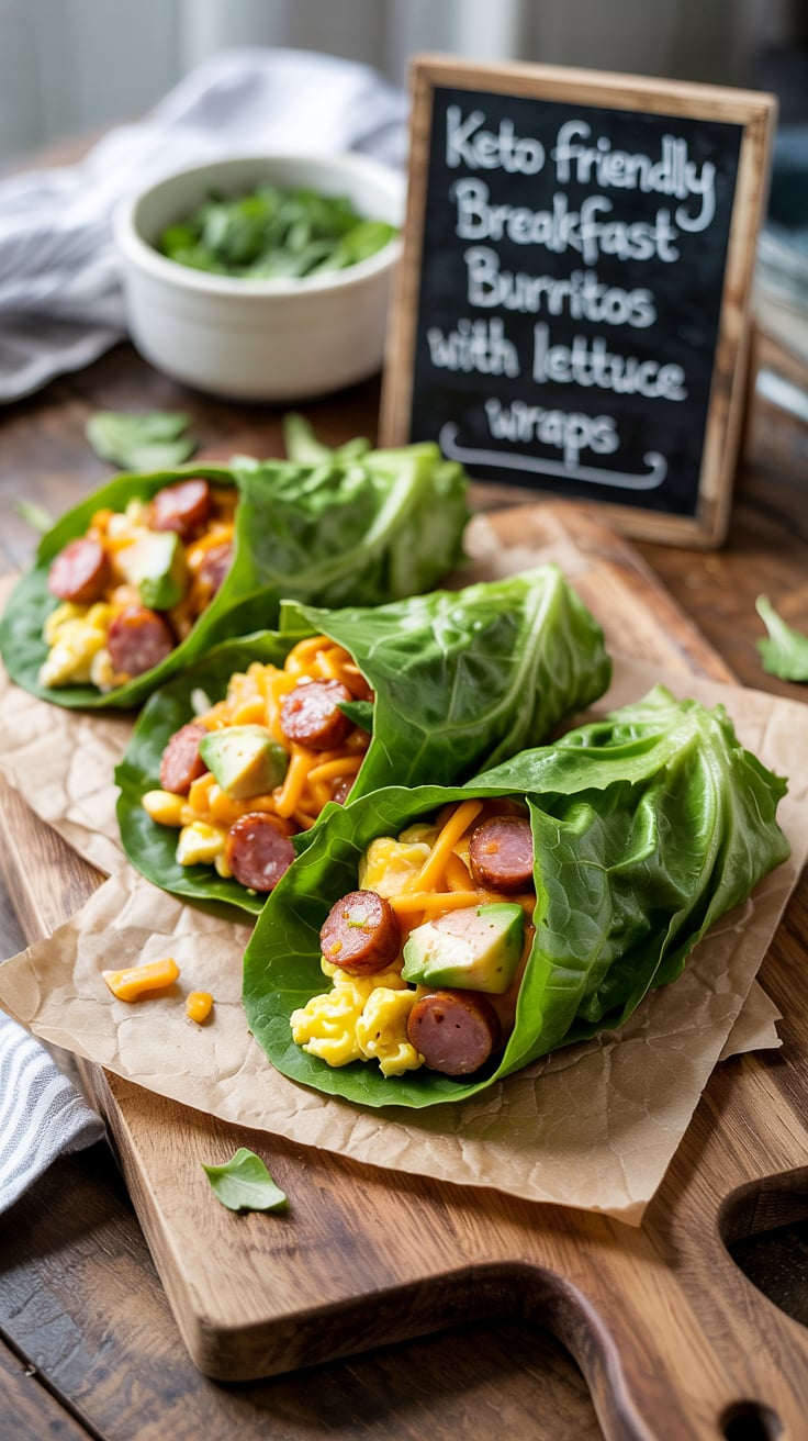 Transform your morning routine with Keto-Friendly Breakfast Burritos wrapped in crisp lettuce. These low-carb delights pack all the flavor you crave while keeping calories in check, making every bite a guilt-free indulgence.