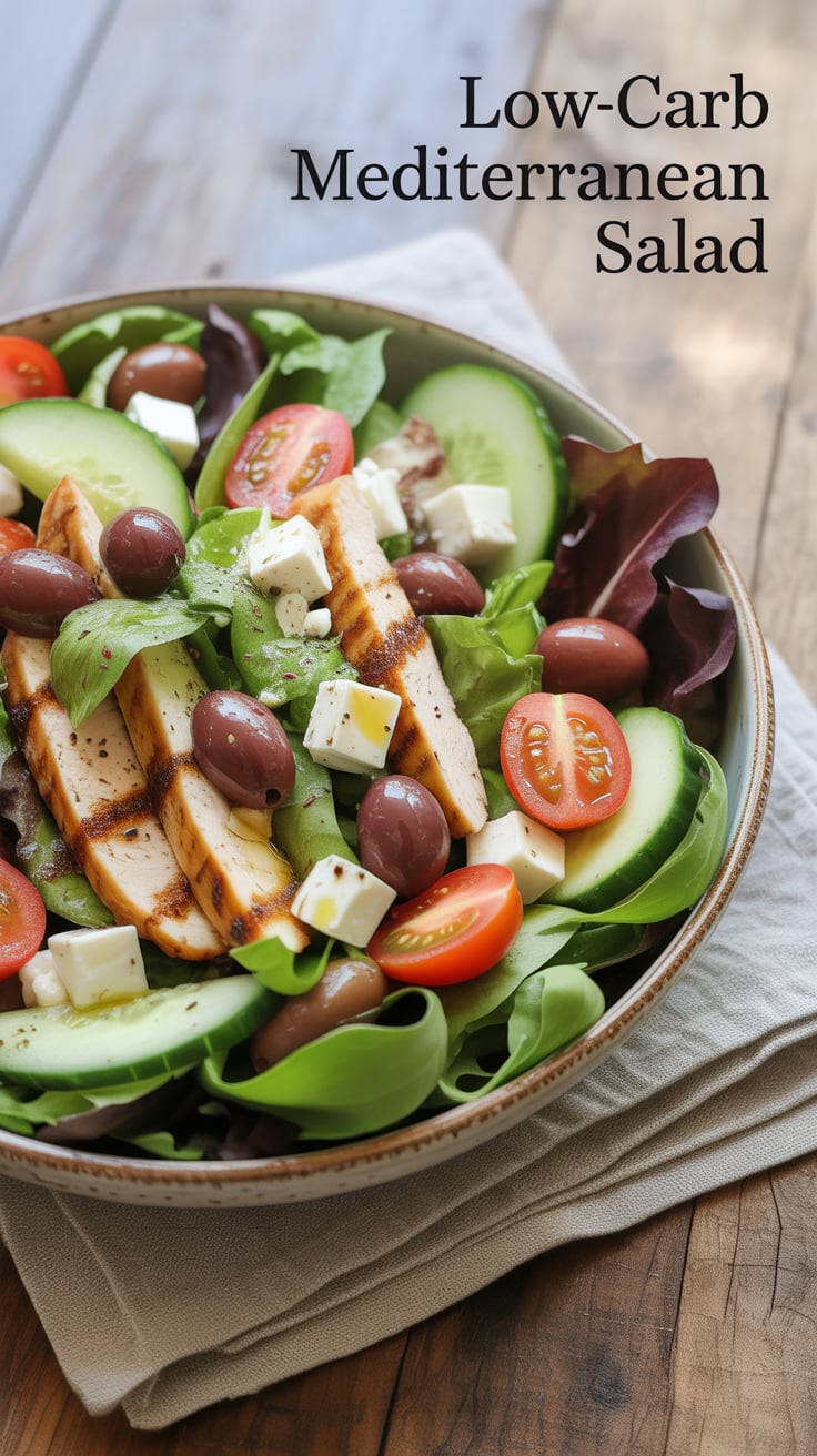 Loaded with fresh ingredients and healthy fats, this salad is low in carbs while packed with essential vitamins and minerals. Each bite bursts with flavor, making it a wonderful accompaniment to grilled meats or a delicious stand-alone meal.