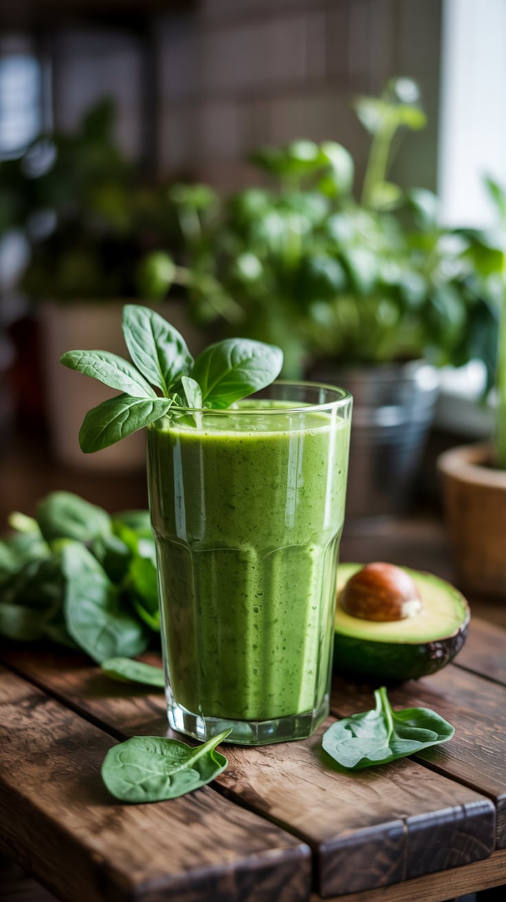 Refresh your routine with a Low-Carb Smoothie featuring creamy avocado and vibrant spinach. This keto-friendly blend not only boasts a rich texture but also keeps calories low, making it the perfect nourishing drink for any time of day.