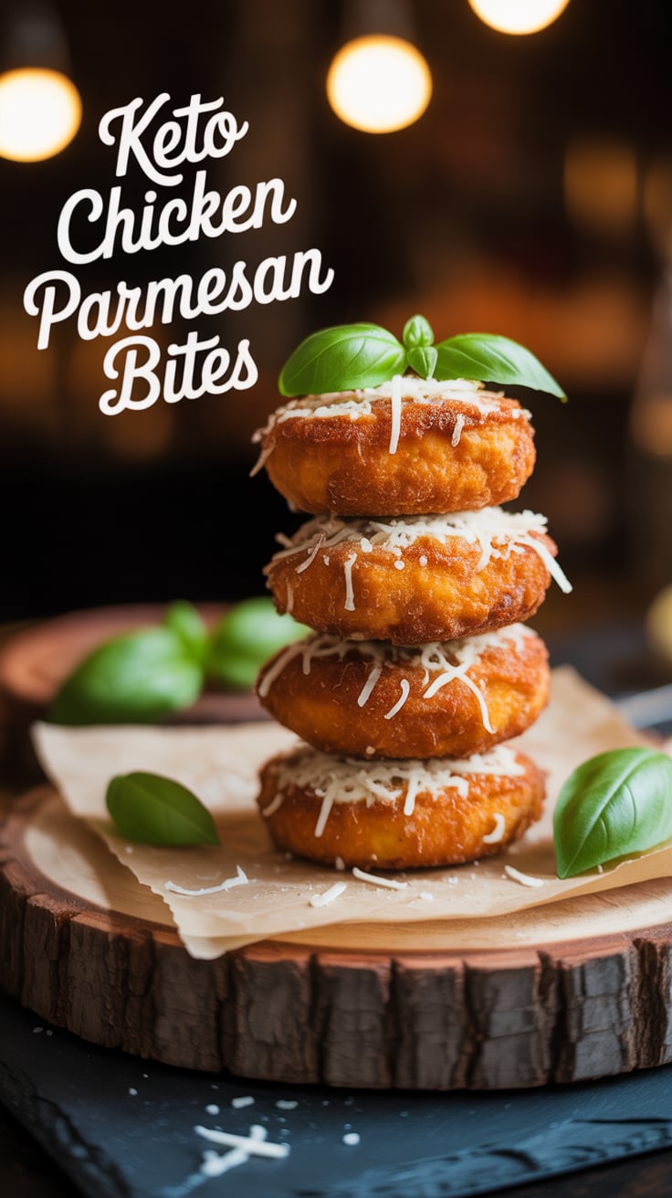 Savor the delightful blend of seasoned chicken coated in a crunchy, cheesy crust. These bite-sized delights offer all the flavor of traditional parm while keeping carbs to a minimum—a perfect option for Keto enthusiasts.