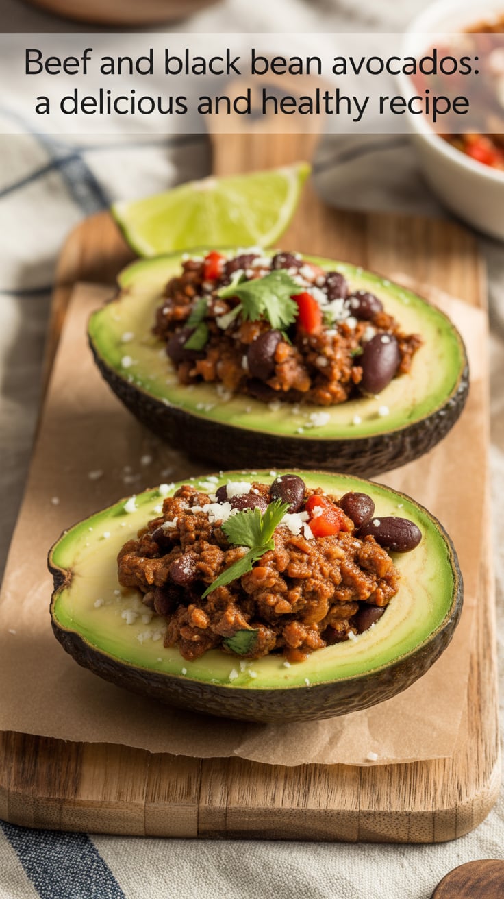 Transform your dining experience with these Beef and Black Bean Stuffed Avocados. Each half is packed with lean protein and wholesome ingredients, delivering flavor in every bite while keeping your meal light and nutritious.