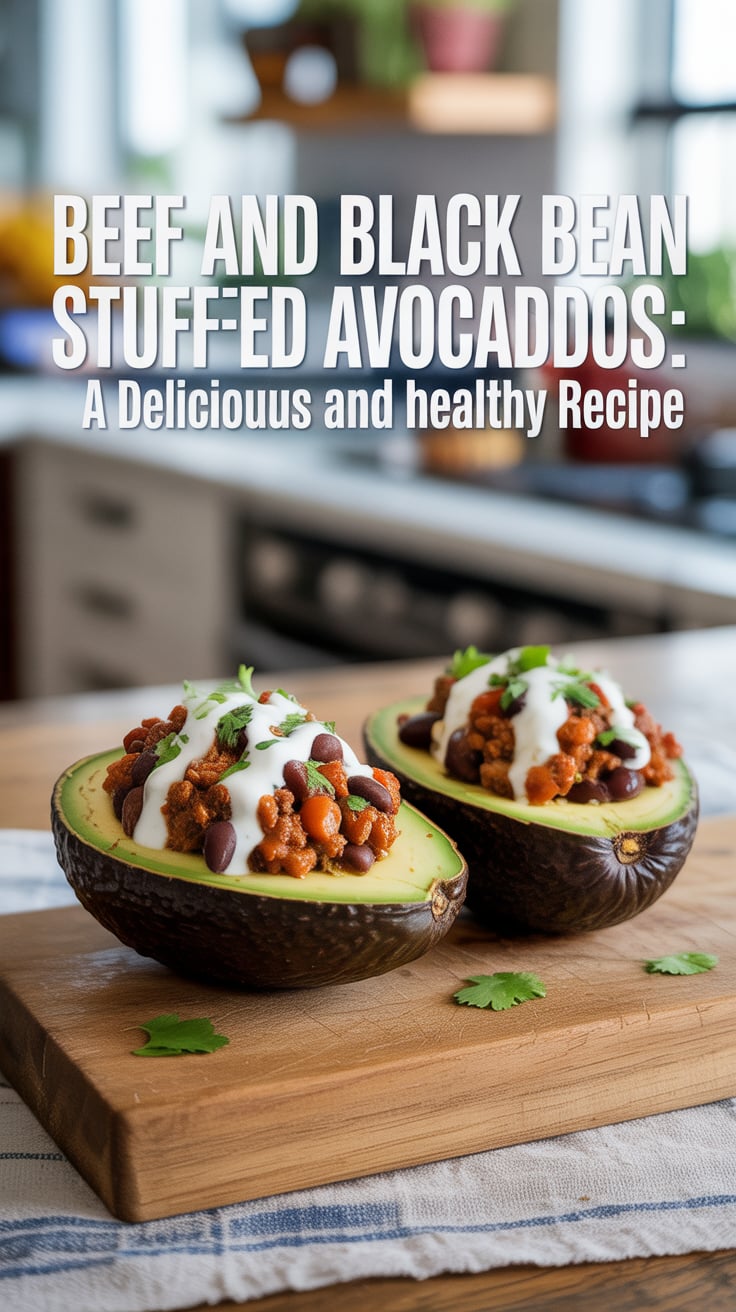Discover a fresh and nutritious meal with Beef and Black Bean Stuffed Avocados, where lean beef and protein-rich black beans fill creamy avocado halves. This vibrant dish is not only satisfying but also a delightful way to boost your health.