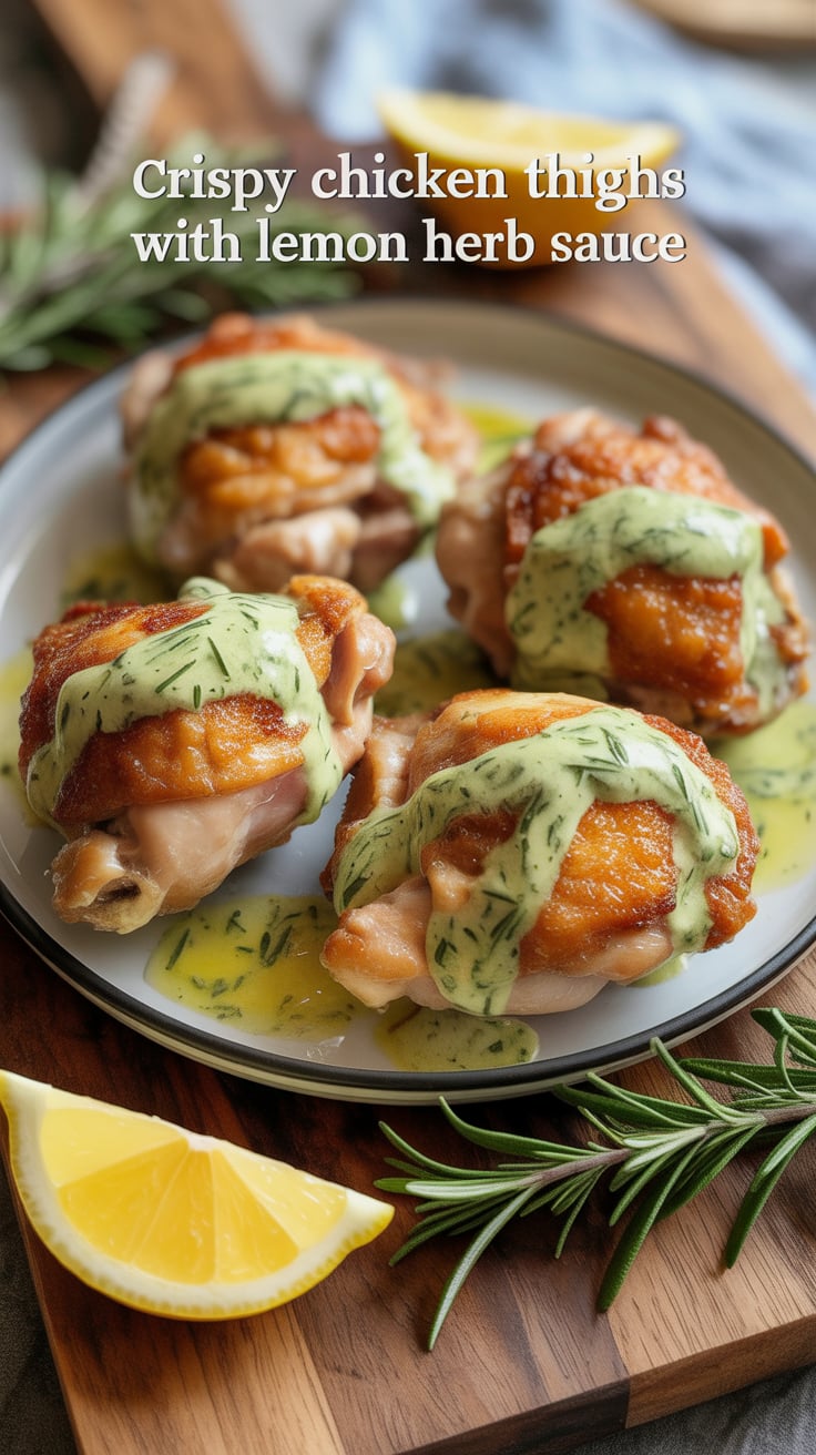 Experience the satisfying crunch of perfectly cooked chicken thighs, enhanced by the fresh brightness of lemon and herbs. This recipe not only tantalizes your taste buds but also aligns with your healthy eating goals.