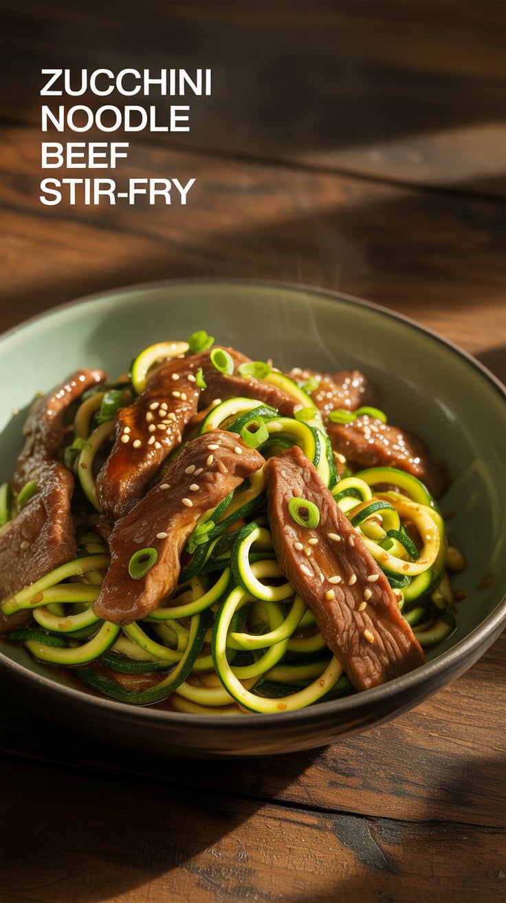 Experience a satisfying meal that doesn't compromise on taste. Our zucchini noodles soak up a savory teriyaki sauce, while tender beef provides the protein punch you crave. A healthy twist on a classic stir-fry awaits!