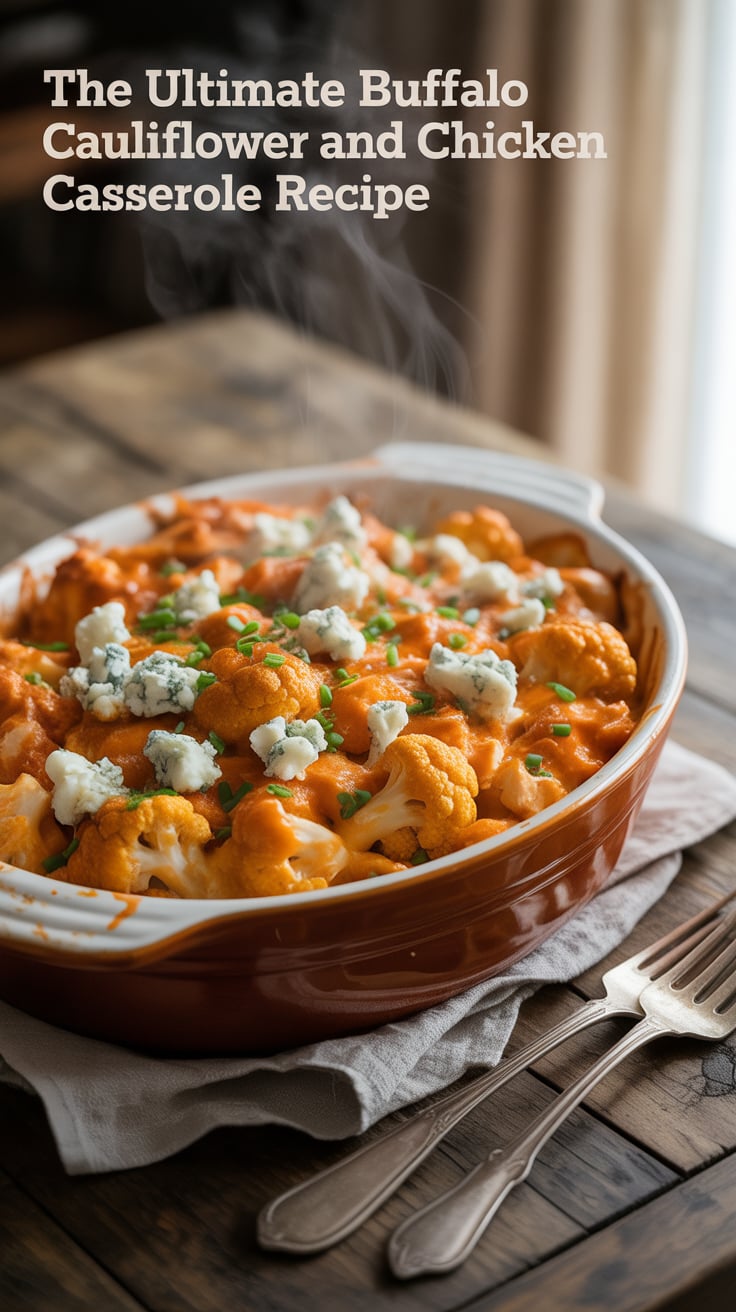 Explore a casserole experience that’s as easy to make as it is delicious. The Ultimate Buffalo Cauliflower and Chicken Casserole is a must-try for those seeking a satisfying, low-carb option that doesn’t compromise on taste!